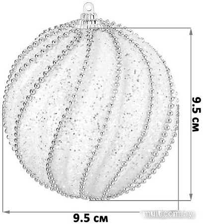 Елочная игрушка Elan Gallery Линии на белом 970111