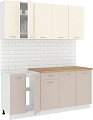 Готовая кухня Кортекс-мебель Корнелия Лира-лайт 1.8м (крем/капучино/дуб бунратти)