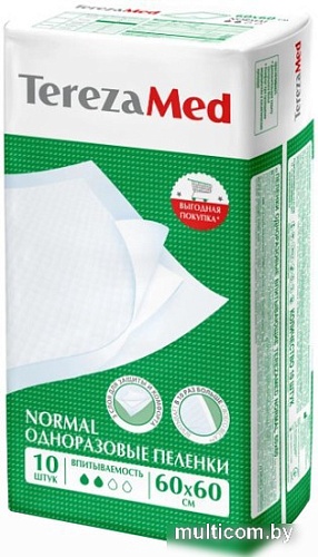 Пеленки Tereza Med Впитывающие Normal 60x60 (10 шт)
