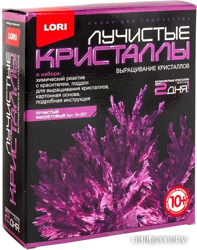 Набор для опытов Lori Лучистые кристаллы. Фиолетовый кристалл Лк-007