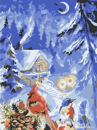 Рыжий кот Зимний вечер Х-7529