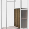 Стеллаж Hype Mebel Босс 120x200 (белый/дуб галифакс олово/велюр серый)