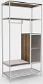 Стеллаж Hype Mebel Босс 120x200 (белый/дуб галифакс олово/велюр серый)