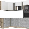 Готовая кухня Интерлиния Мила 1.68x2.4 левая без столешницы (белый платинум/бетон)