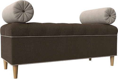 Банкетка Лига диванов Глория 113685 (рогожка коричневый/бежевый/бежевый)