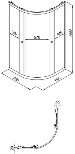 Душевой уголок Triton Альфа-Блэк 90x90 (без поддона)