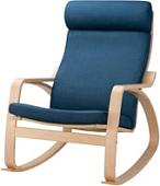 Кресло-качалка Ikea Поэнг (березовый шпон/шифтебу темно-синий) 393.028.22