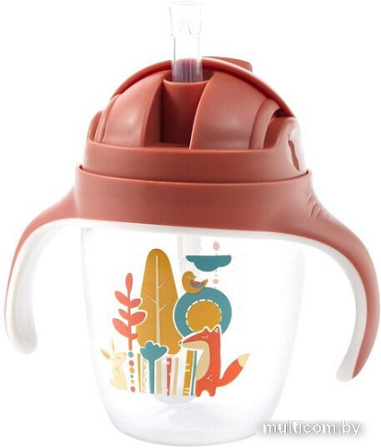 BabyOno С трубочкой 1464/01 (240 мл, розовый)