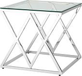 Журнальный столик Stool Group Инсигния 55x55 EET-026 (прозрачное стекло/сталь серебристый)