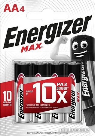 Батарейка Energizer MAX E91 LR6/AA BP4/48 4 шт