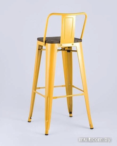 Стул Stool Group Tolix со спинкой YD-H765E-W LG-06 (желтый глянцевый/темное дерево)