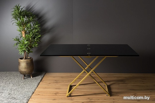 Стол-трансформер Levmar Compact G27/S90 (черный глянец/золото)
