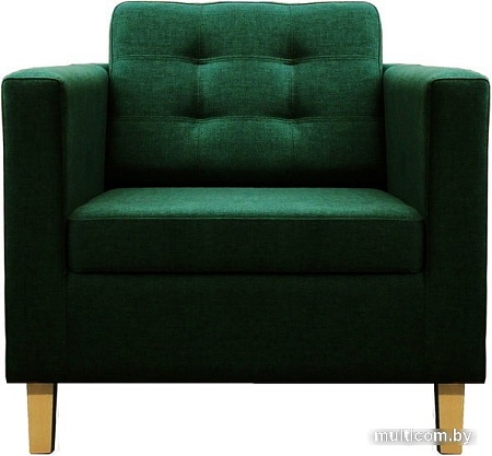 Интерьерное кресло Brioli Дилли клетка Д (рогожка, J8 темно-зеленый/светлые ножки)