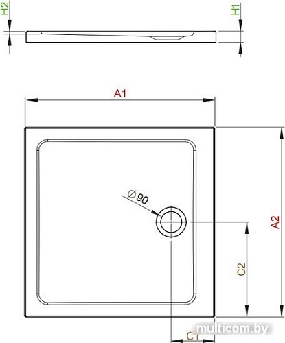 Душевой поддон Radaway Doros Plus C 90x90 [SDRPC9090-01]