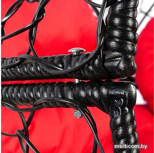 Кресло M-Group Апельсин 11520406 (черный ротанг/красная подушка)