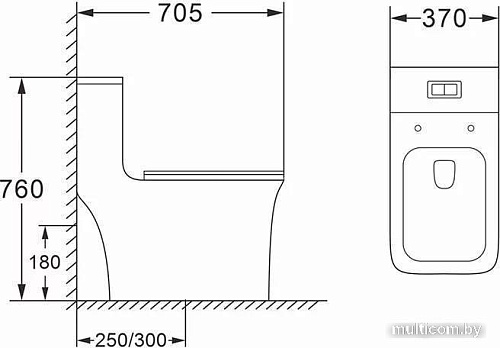 Унитаз Azario Gressa AZ-1111MB (с сиденьем)