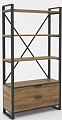 Стеллаж Hype Mebel Стандарт Люкс 80x200 (черный/дуб галифакс олово)