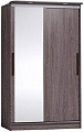 Шкаф-купе Глазов Strike 1200 ЛДСП с зеркалом (ясень анкор темный)