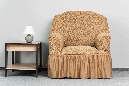 Комплект чехлов для дивана и кресла Софатэкс Престиж Стандарт Венеция 00904 (кофе с молоком)