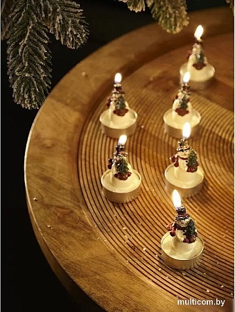 Набор свечей Tkano New Year Essential Festive snowman TK24-NY_CND0010 (6 шт, белый/красный)