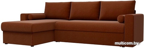 Угловой диван Mio Tesoro Верона левый (рогожка, коричневый)