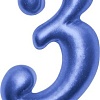 Свеча для торта Мультидом Овал Цифра 3 МС5-43 (синий)