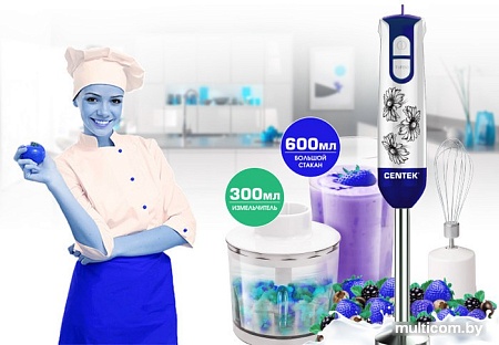 Погружной блендер CENTEK CT-1336 (цветы)