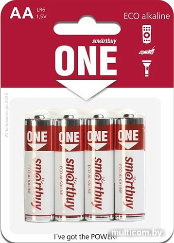 Батарейки SmartBuy One AA 4шт. LR6