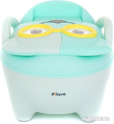 Детский горшок Pituso Котик в очках 1730 (зеленый)