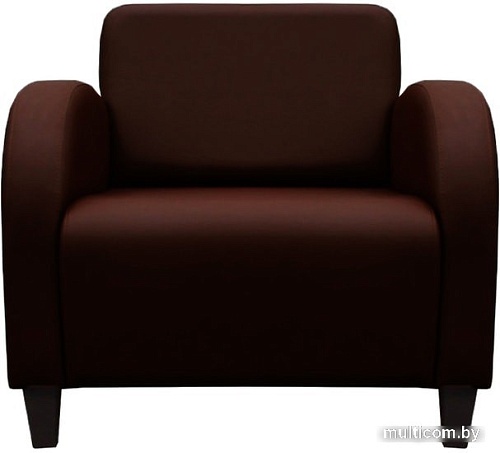 Интерьерное кресло Brioli Карл (экокожа, L13 коричневый/темные ножки)