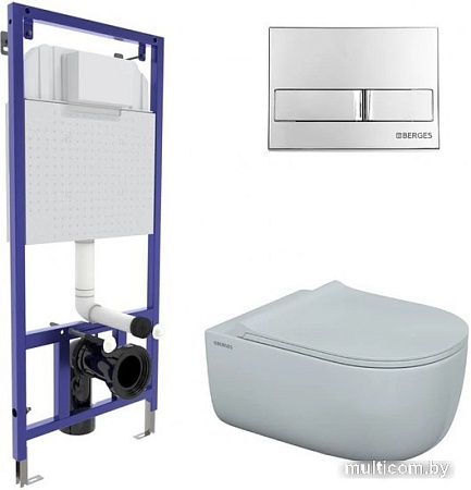 Унитаз Berges Wasserhaus Ego XL Rimless + Toma Slim SO + Novum525 + L3 043203