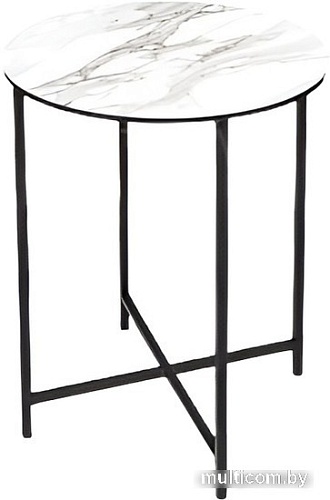 Журнальный столик Древпром М87 ДП1-03-04 48x48x61 (фотопечать мрамор белый)