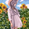 Картина по номерам ФРЕЯ Аниме-девочка в подсолнухах PNB/PM-110