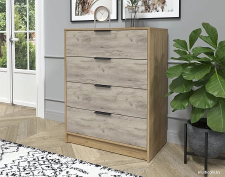 Комод Интерлиния Концепт КТ-К80 (дуб серый/дуб золотой)