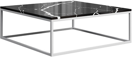 Журнальный столик LoftyHome Годмар Квадро 1627723 (мрамор блэк/белый)