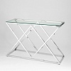 Консольный стол Stool Group Инсигния 120x40 ECST-026 (прозрачное стекло/сталь серебристый)