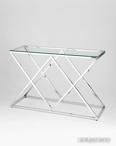Консольный стол Stool Group Инсигния 120x40 ECST-026 (прозрачное стекло/сталь серебристый)