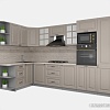 Готовая кухня Интерлиния Мила Деко 1.68x3.2 левая (луна-луна-травертин серый)