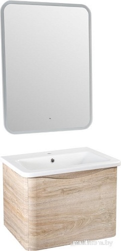 Runo Тумба с умывальником Runo Тоскана 80 + Никсон 80 (подвесная, светлое дерево)