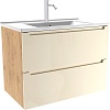 ЗОВ Тумба с умывальником Дион 90 D90LHO0M1015GKV5-OL90 (бежевый глянец/дуб)