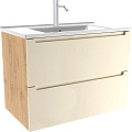 ЗОВ Тумба с умывальником Дион 90 D90LHO0M1015GKV5-OL90 (бежевый глянец/дуб)