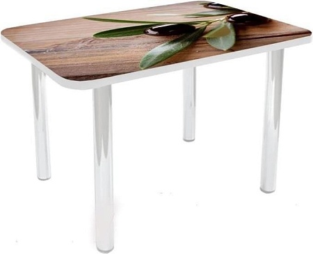 Кухонный стол Solt №44 120x80 (кромка белая/ноги белые)