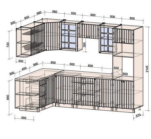 Интерлиния Берес 1.68x2.8 ВТ левая (дуб снежный/дуб королевский/серый каспий)
