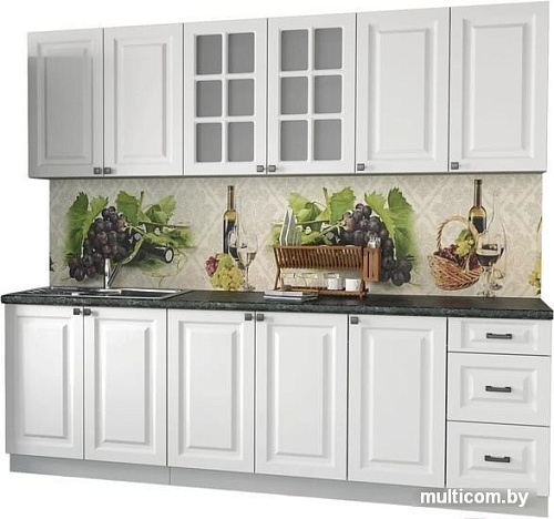 Кухня Интерлиния Мила Деко 2.4 А (белый/кастилло темный)