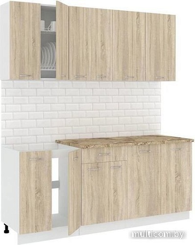 Готовая кухня Кортекс-мебель Корнелия Лира-лайт 1.9м (дуб сонома/мадрид)