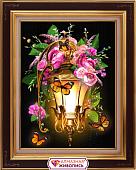 Алмазная мозаика Алмазная Живопись Фонарь в шиповнике АЖ-1723