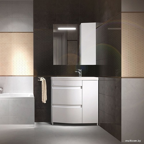 Belux Тумба под умывальник Токио Н 80-02 (1, белый глянцевый,левый)