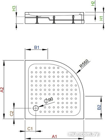 Душевой поддон Radaway Rodos A Compact 90x90 [4P99155-03]