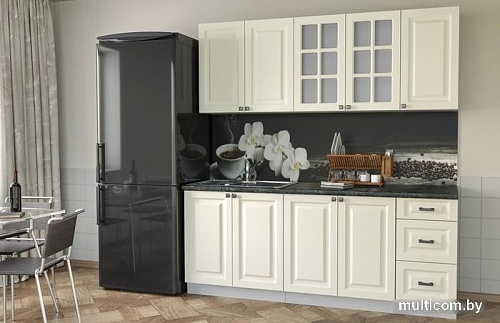 Кухня Интерлиния Мила Деко 2.0 А (слоновая кость/кастилло темный)