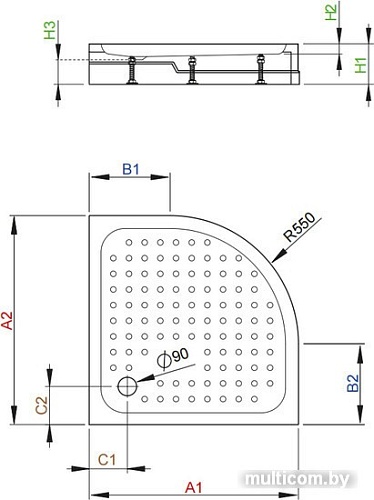 Душевой поддон Radaway Rodos A Compact 90x90 [4P99155-03]